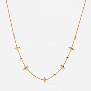 Simple Series Vacation Oceanic Style Stainless Steel Waterproof Gold Color Women's Chain Necklaces h5 Picture4