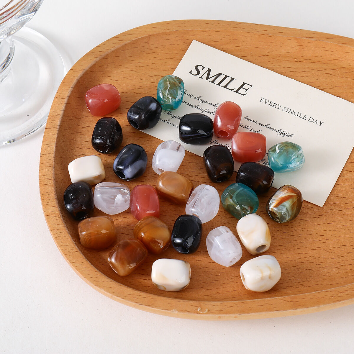 1 Piece Irregular Shape Gradient Color Acrylic Jewelry Beads