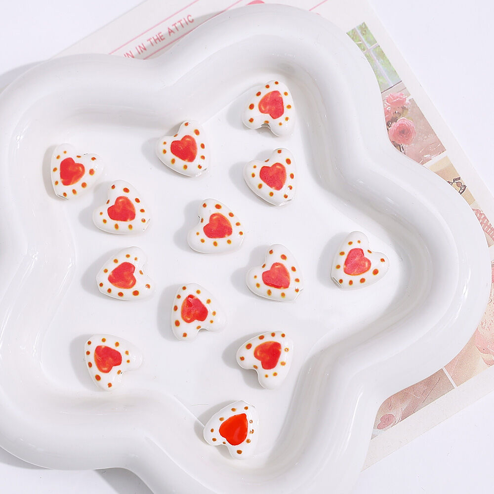 1 Piece Sweet Heart Ceramics Jewelry Beads Picture2