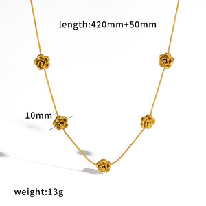 Romantische Serie Rosé Edelstahl Wasserdicht Goldfarben Strass Damen Kettenhalsketten h5