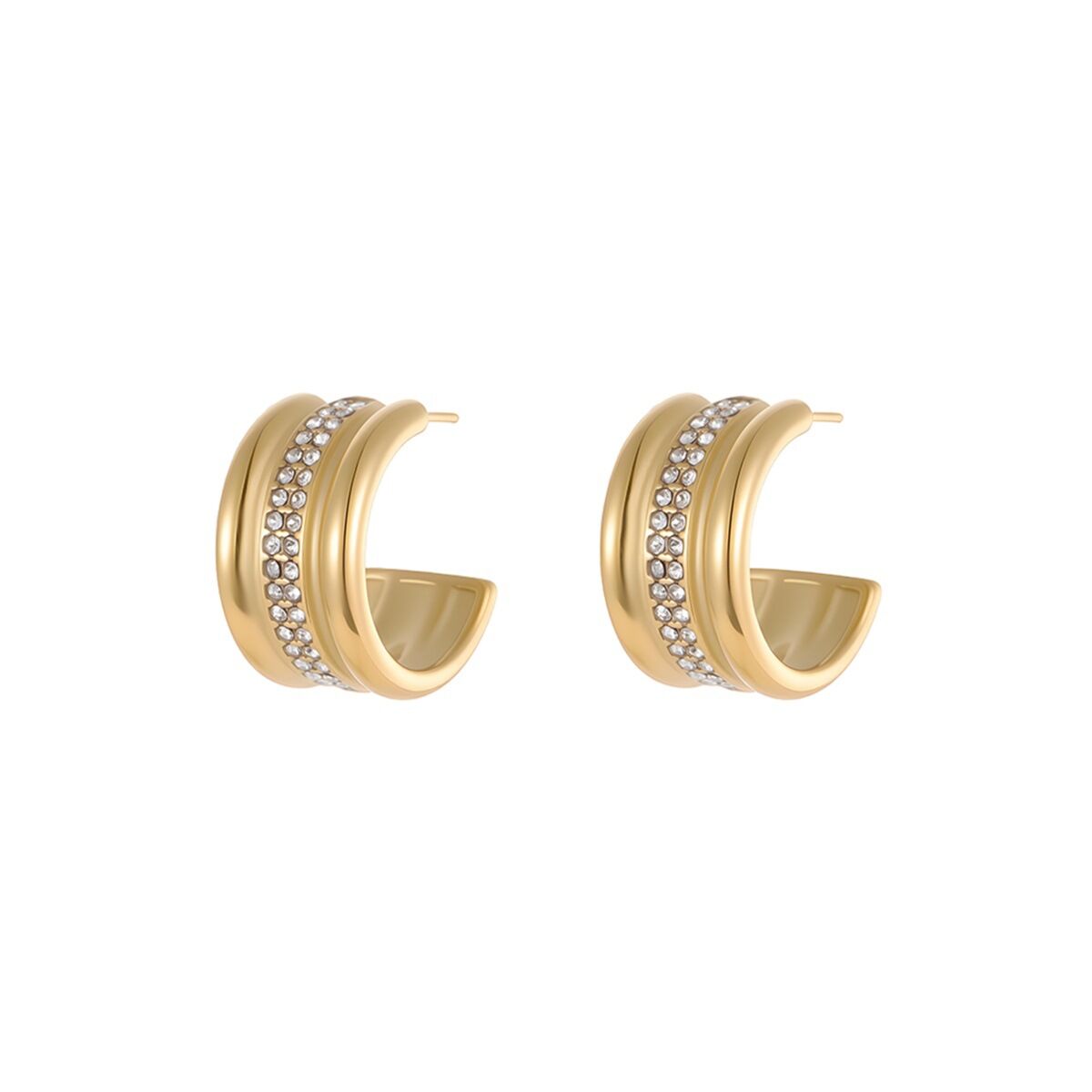 Simple Series Daily Irregular Shape Stainless Steel Waterproof Women's Stud Earrings h5Picture5