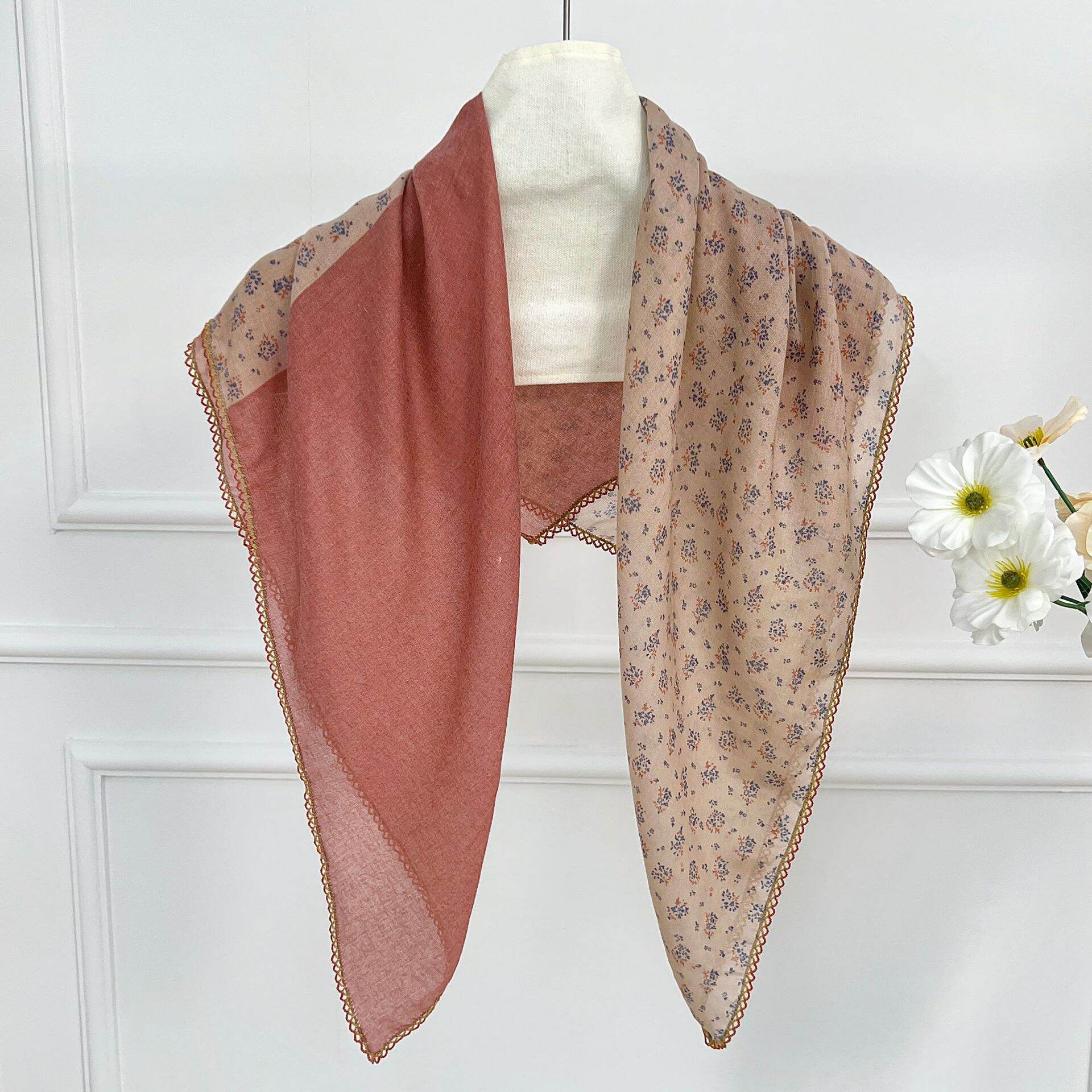 Ethnic Series Bohemian Flower Mixed Color Polyester Summer Scarves 
