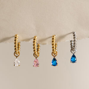 Simple Droplet Stainless Steel Waterproof Gold Color Zircon Women's Drop Earrings h5 Picture2