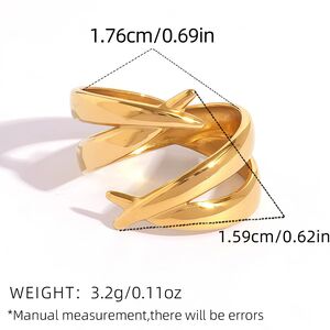 Simple Series Daily Irregular Shape Heart Stainless Steel Waterproof Gold Color Ring Sets h5