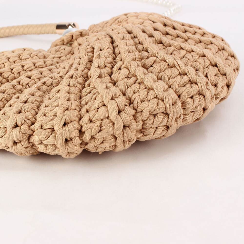 Vacation Style Woven Solid Color Oceanic Style Woven Shell Cotton Women's Round Bag Picture5