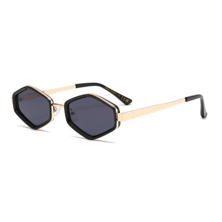 Simple Series Retro Zonnebril met onregelmatige vorm en gemengde kleuren