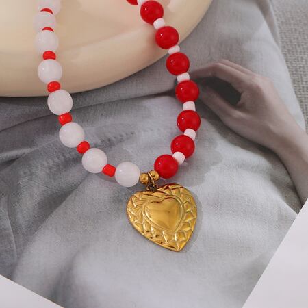 Heart Beads Resin Women's Beaded Necklaces 2
