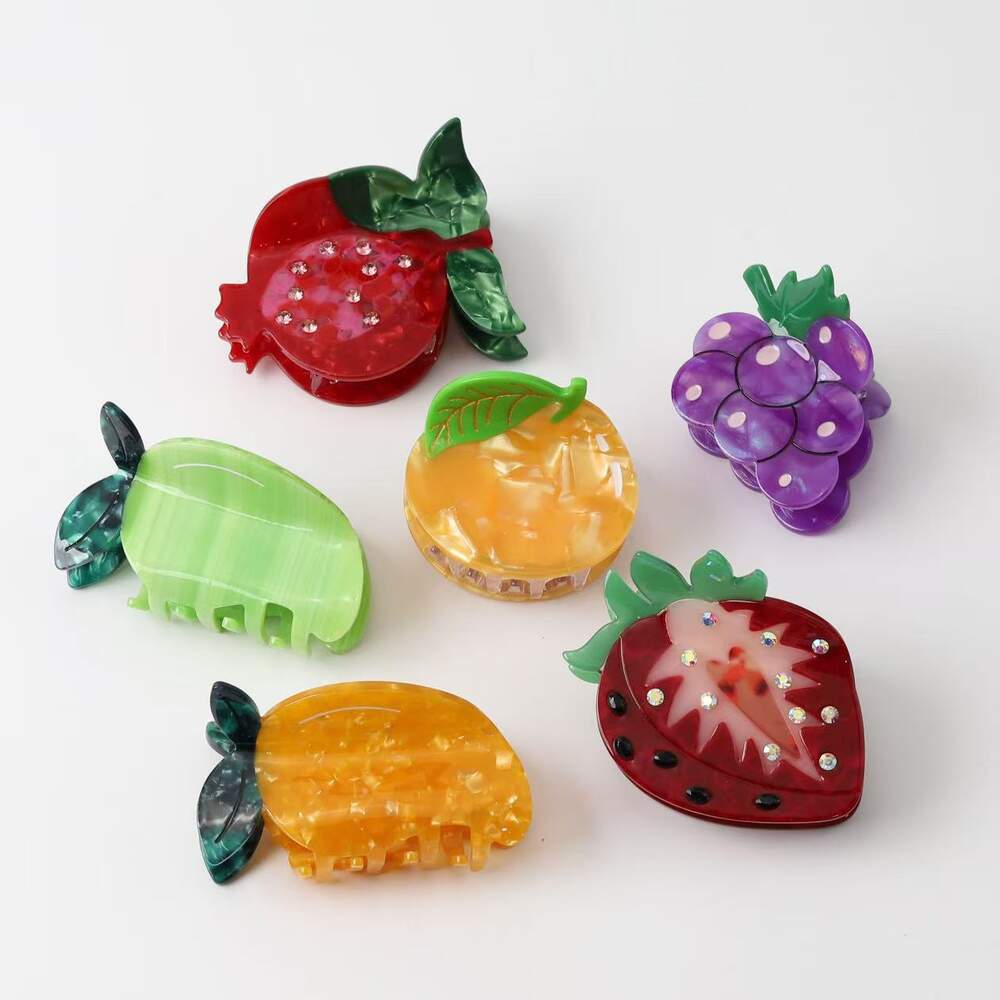 Simple Series Cute Fruit Mixed Color Acetate Rhinestone Hair Claws h5Picture3