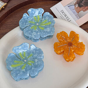 Simple Series Daily Flower Solid Color Acetate Hair Claws h5 Picture4