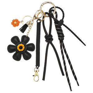 Simple Series Sweet Flower Twist Tassel Mixed Color Pu Bag Charms h5