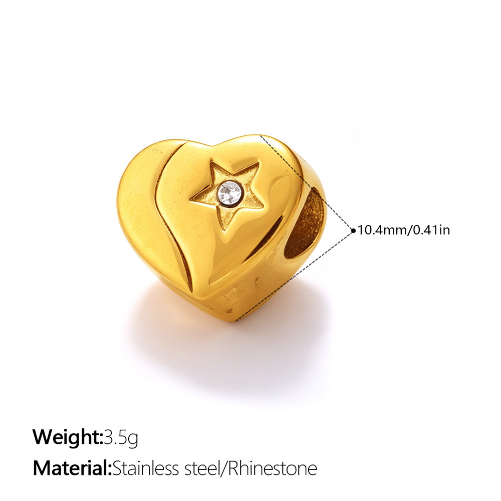 Simple Series Daily Flower Irregular Shape Heart Crown Stainless Steel Waterproof Gold Color Pendants h5Picture2