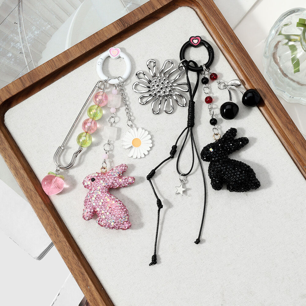 Simple Series Cute Flower Rabbit Star Cherry Alloy Bag Charms h5Picture3