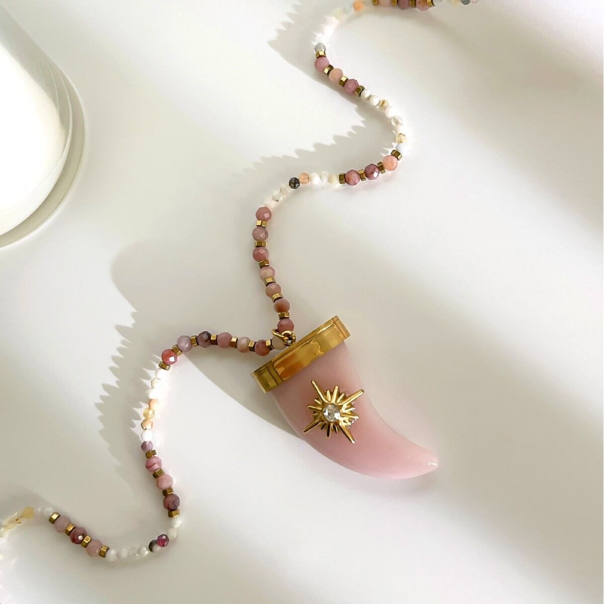 Ethnic Series Retro Beads Triangle Natural Stones Rhinestone Women's Beaded Necklaces h5 Picture3