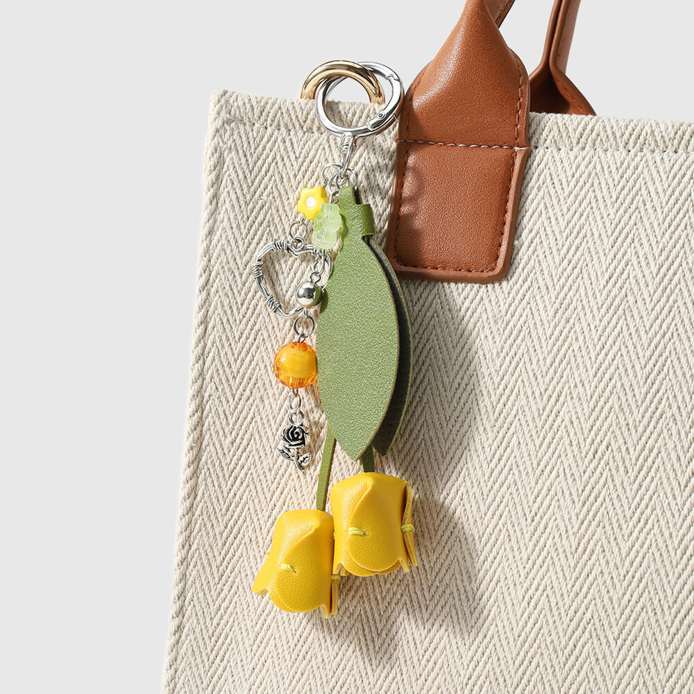 Simple Series Casual Flower Heart Leaf Leather Bag Charms h5Picture4