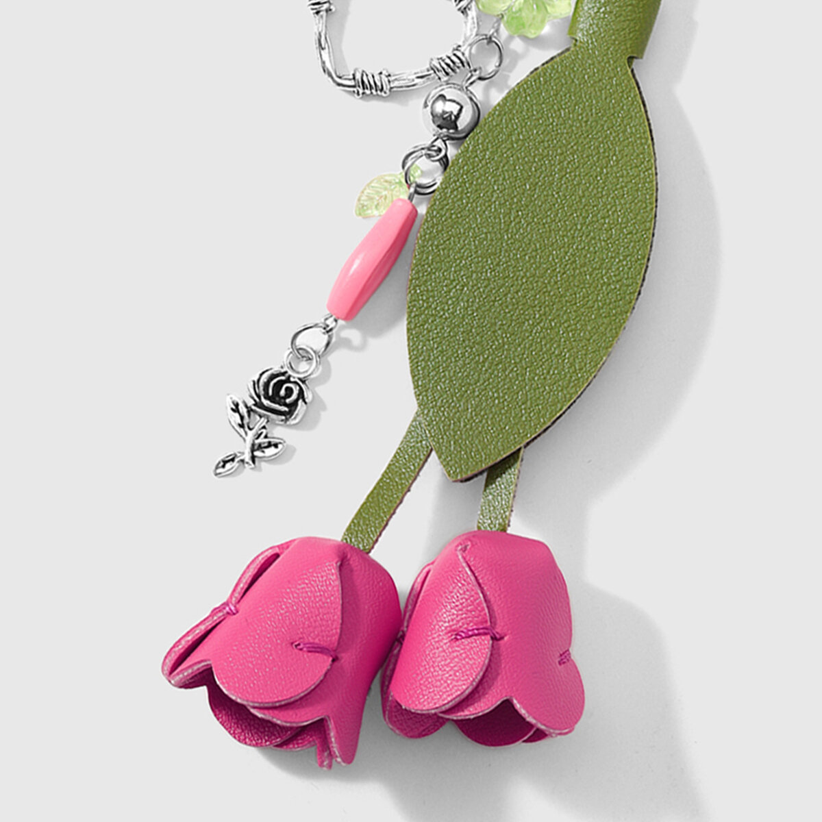 Simple Series Casual Flower Heart Leaf Leather Bag Charms Picture6