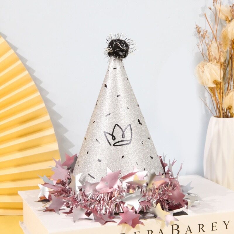 Simple Cute Irregular Shape Elegant Birthday Hat Acrylic Party Packaging h5 