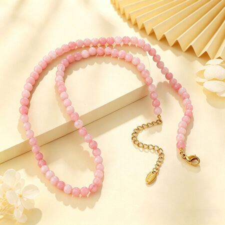 Simple Series Daily Beads Stainless Steel Waterproof Gold Color Women's Beaded Necklaces