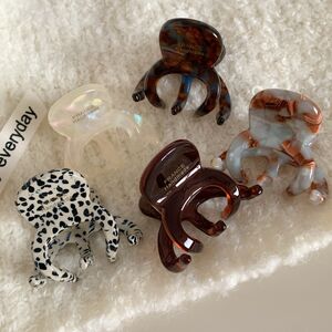 Einfache Serie, einfarbige Haarspangen mit Leopardenmuster und Polka Dots aus Acetat h5 Bild4