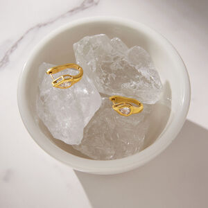 Luxurious Series Elegant Snake Stainless Steel Waterproof Gold Color Zircon Women's Hoop Earrings h5 Picture3