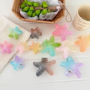 Romantic Series Daily Oceanic Style Starfish Gradient Color Plastic Hair Claws h5 Picture3