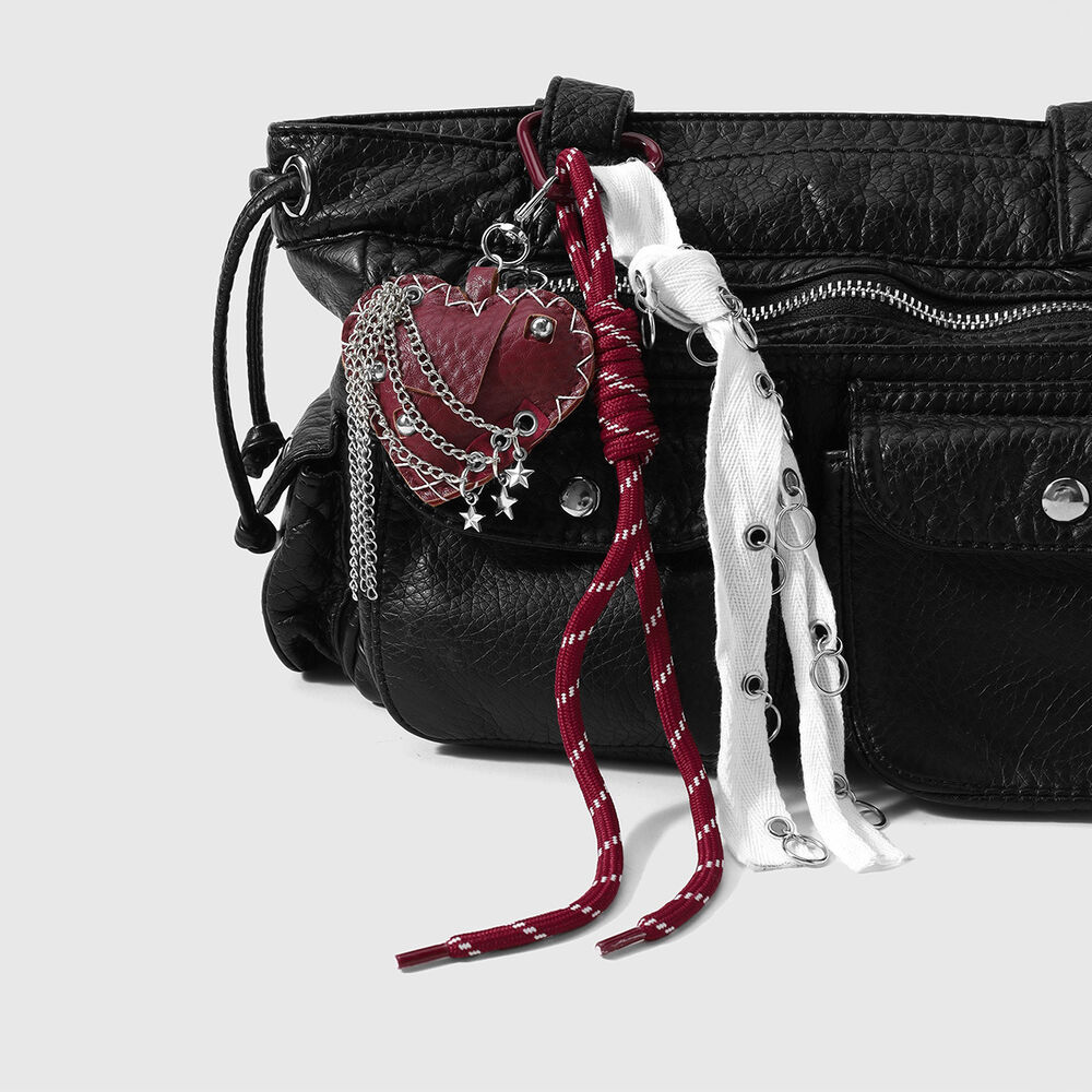 Simple Series Retro Heart Cross Rivet Leather Bag Charms h5Picture4