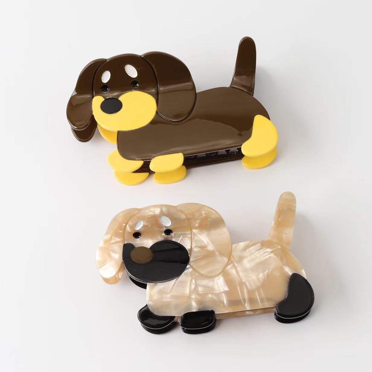 Simple Series Cute Dachshund Cartoon Acetate Hair Claws