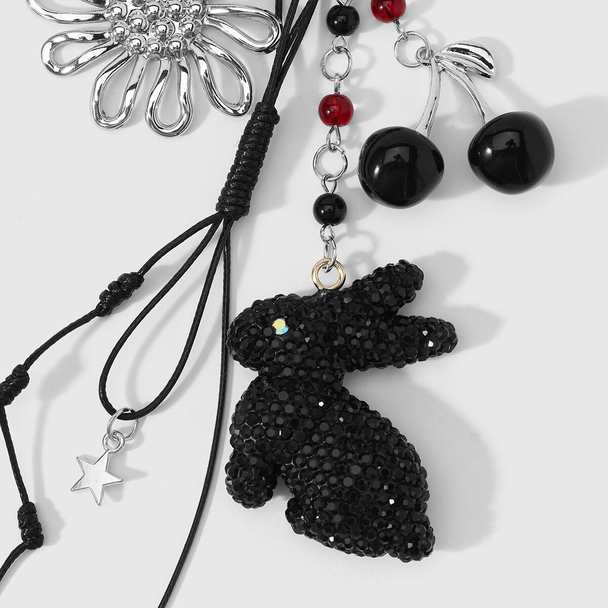 Simple Series Cute Flower Rabbit Star Cherry Alloy Bag Charms Picture8