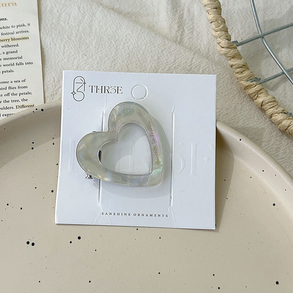 Romantic Series Simple Heart Gradient Color Acetate Hair Clips