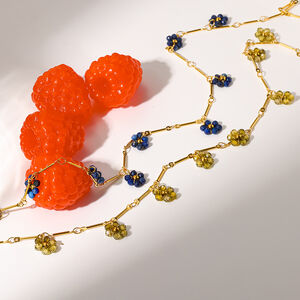 Romantic Series Elegant Flower Stainless Steel Waterproof Gold Color Women's Pendant Necklaces h5 Picture3