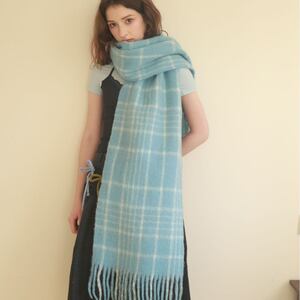 Simple Serisi Günlük Ekose Püsküllü Yün-Polyester Karışımı Kışlık Şallar h5 Resim2