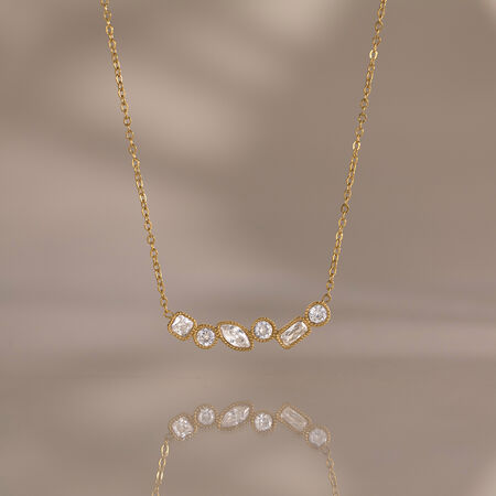 Geometric Shape Stainless Steel Waterproof Zircon Women's Pendant Necklaces 2