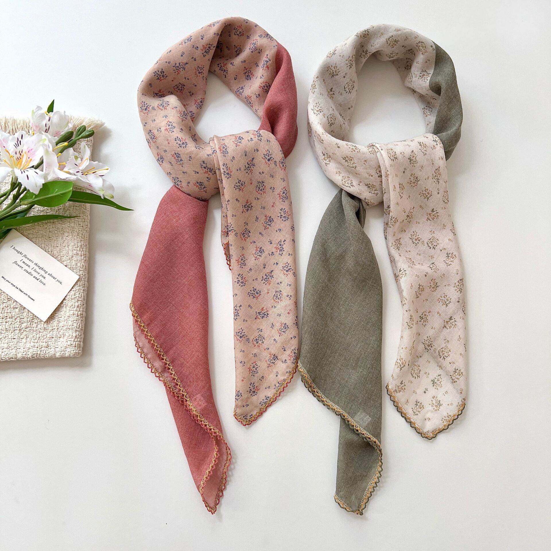 Ethnic Series Bohemian Flower Mixed Color Polyester Summer Scarves h5 Picture2
