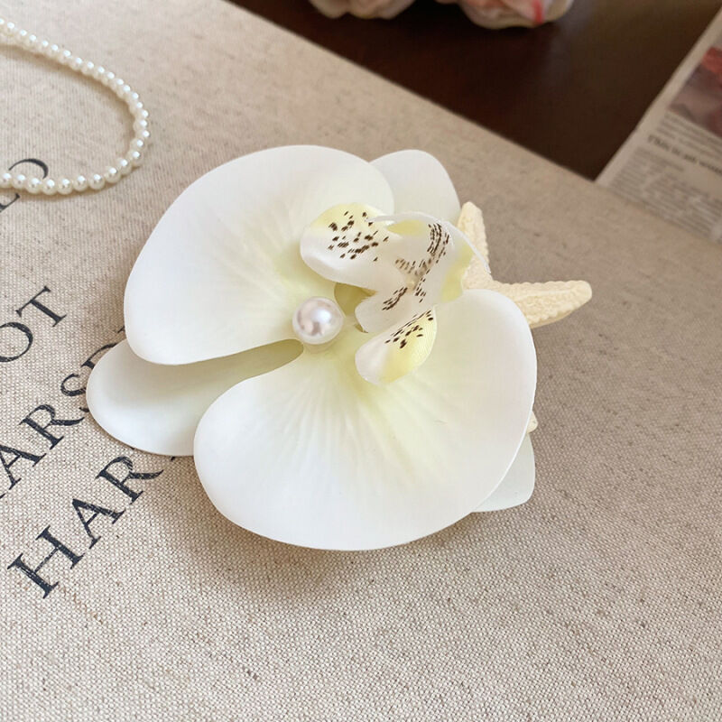 Pinzas para el cabello acrílicas con forma de estrella de mar y flores de la serie romántica "Vacaciones" h5 Imagen2