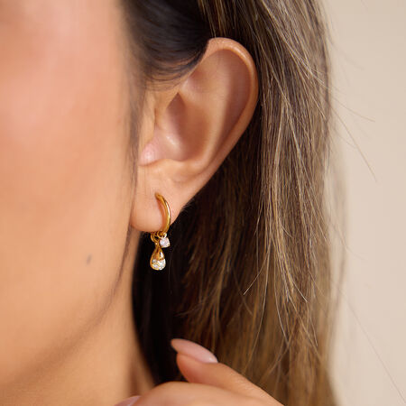 Simple Droplet Stainless Steel Waterproof Gold Color Women's Drop Earrings