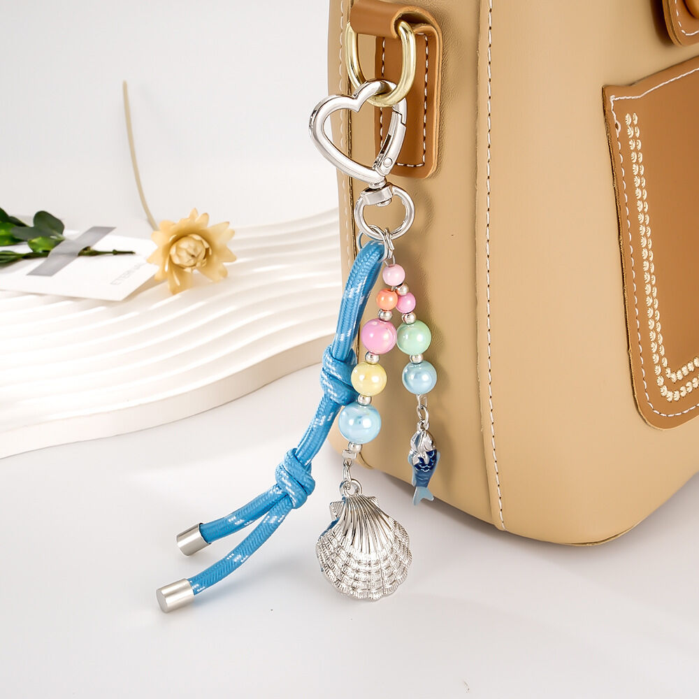 Simple Series Casual Oceanic Style Beads Mixed Color Shell Fish Starfish Metal Bag Charms h5 Picture2