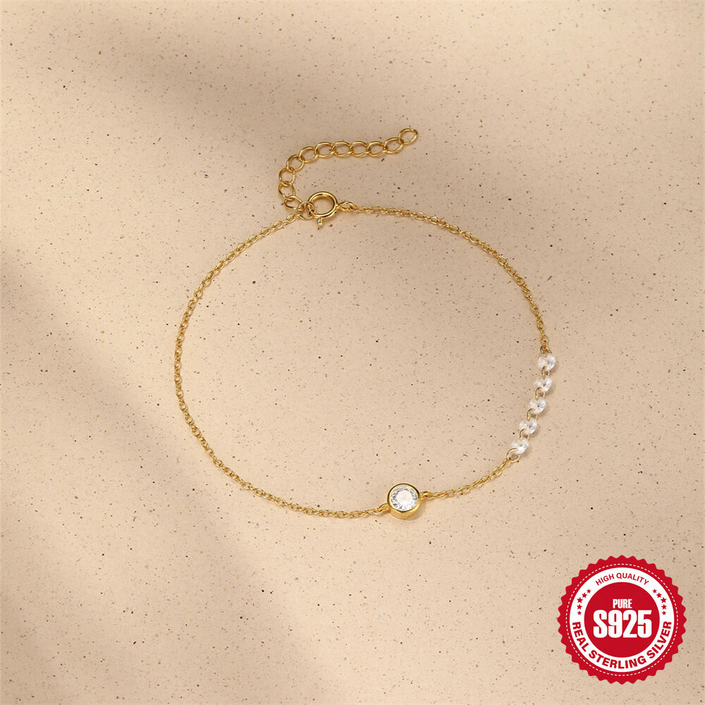 Luxuriöses Schmuckset aus der Serie „Elegante Kette mit Zirkonia“ in Goldfarbe (925) und Sterlingsilber (925) h5 Bild5