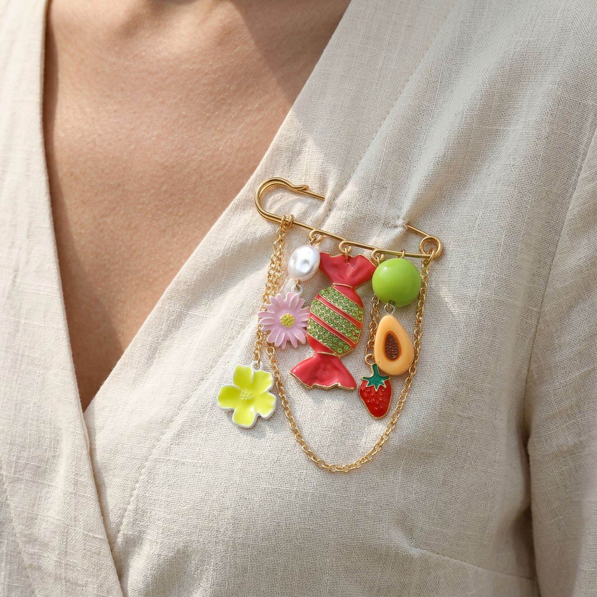 Romantic Series Sweet Fruit Alloy Brooches