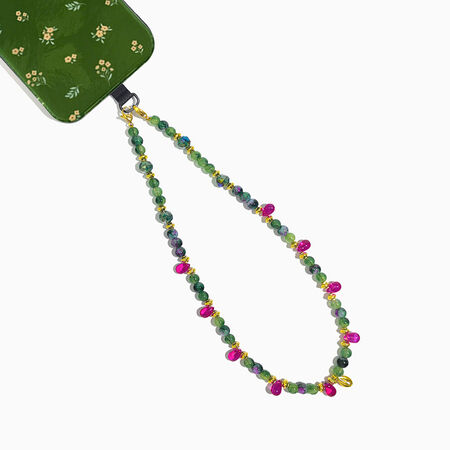 Simple Series Daily Key Beads Mixed Color Glass Phone Chain 2
