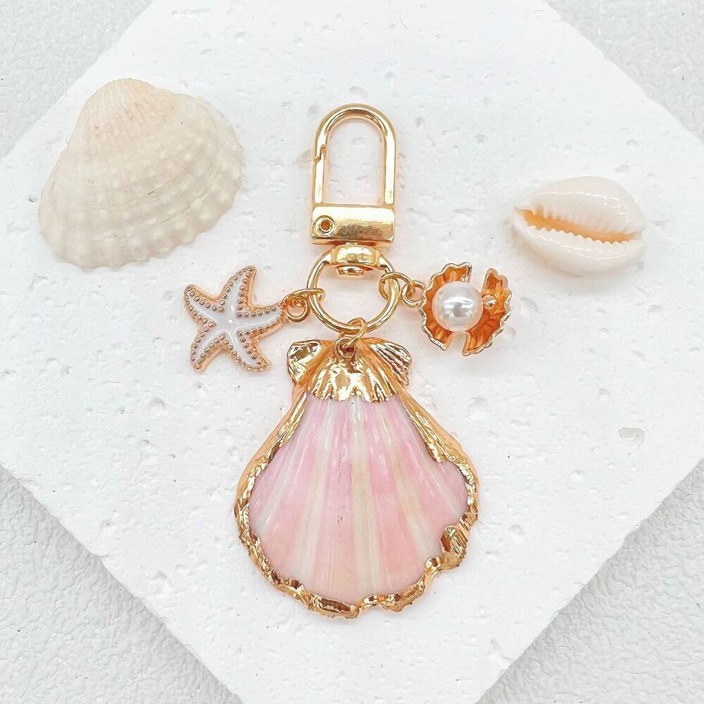 Simple Series Vacation Irregular Shape Oceanic Style Shell Starfish Sea Shells Shell Keychain h5Picture2