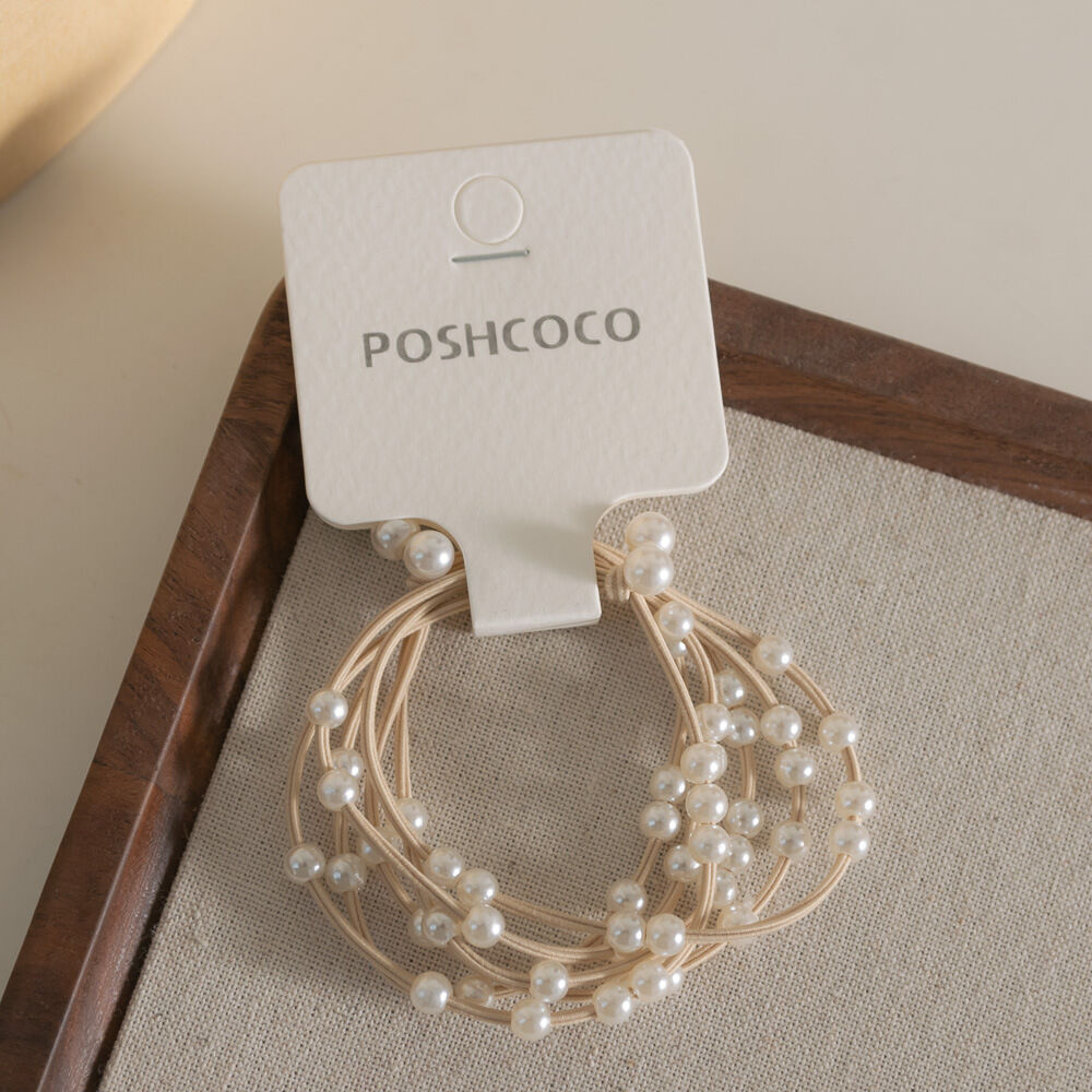 Simple Series Elegant Solid Color Beads Imitation Pearl Hair Ties
