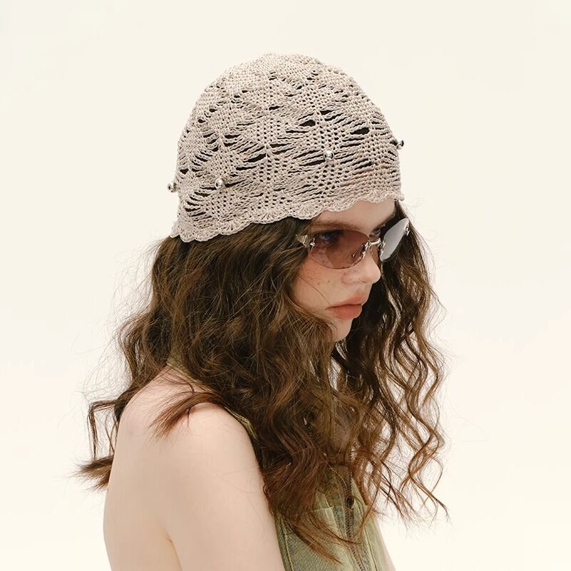Simple Series Daily Solid Color Hollowed-Out Woven Hats