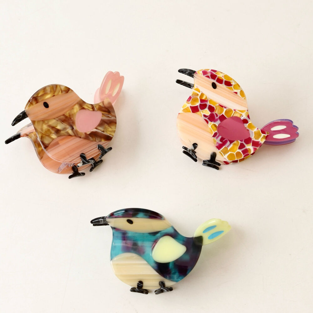 Simple Series Cute Bird Leopard Print Cartoon Mixed Color Gradient Color Acetate Hair Claws h5Picture3