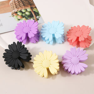 Simple Series Sweet Flower Solid Color Plastic Hair Claws h5 Picture3