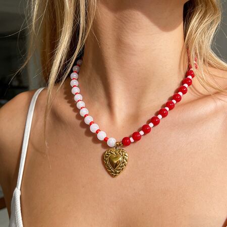 Heart Beads Resin Women's Beaded Necklaces