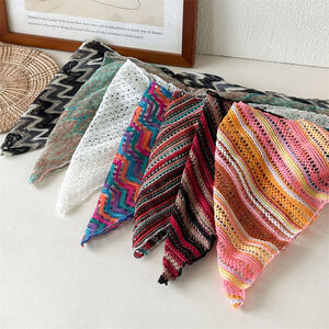 Simple Series Bohemian Stripe Hollowed-Out Mixed Color Polyester Women's Hair Bands h5 Picture4