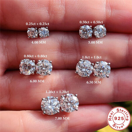 Eenvoudige serie klassieke geometrische vorm S925 platina plating moissanite damesoorbellen met moissanite 2