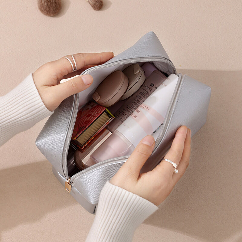 Simple Series Daily Solid Color Leather Makeup Bags h5Picture3