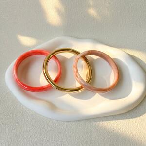Gradient Color Resin Gold Color Women's Bracelets Sets h5 Picture3