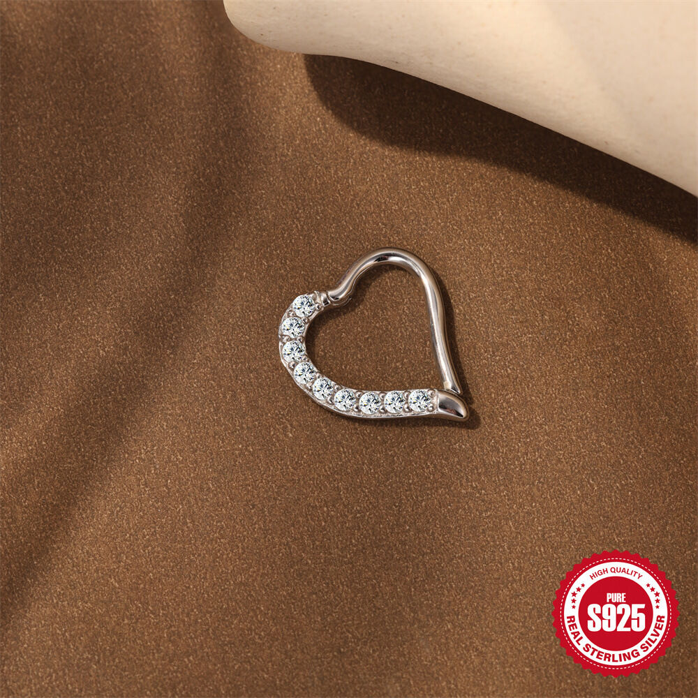 Simple Series Sweet Heart S925 Platin Kaplama Moissanit Kadın Moissanit Küpeleri 2