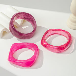 Gradient Transparent Color Resin Women's Bangles h5 Picture3